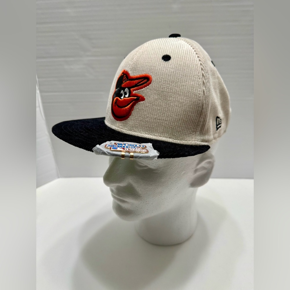 New Era Baltimore Orioles 59Fifty Corduroy Hat Cream 1983 World Series Pin NWTA6 - Picture 3 of 9